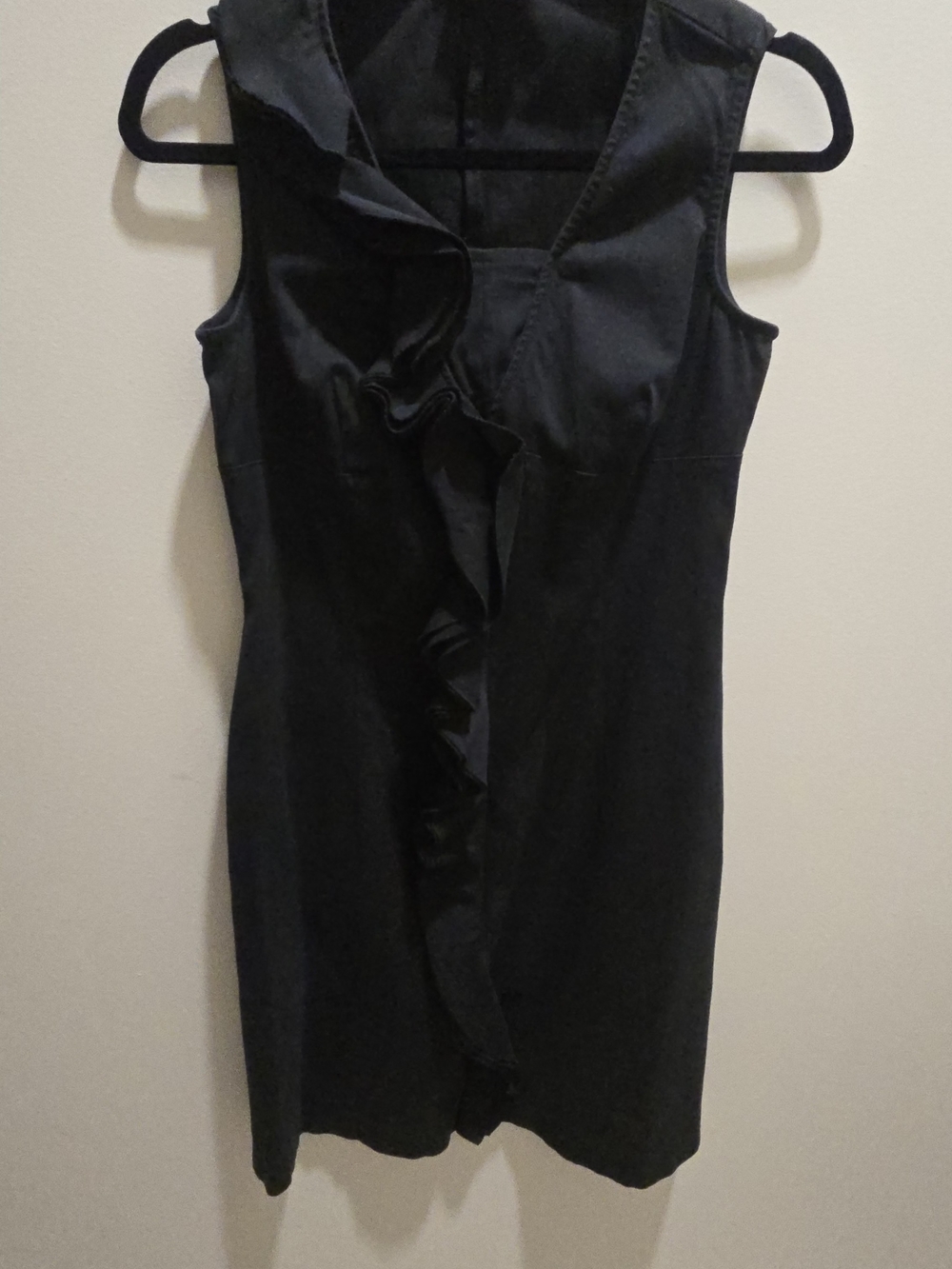 Moschino Black Sleeveless Ruffle-Front Mini Dress